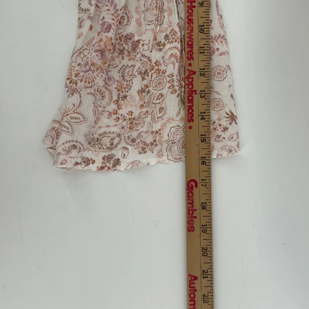Peasant Blouse Womens Medium Pink Paisley Boho‎ Bell Sleeve Cottagecore Ethereal